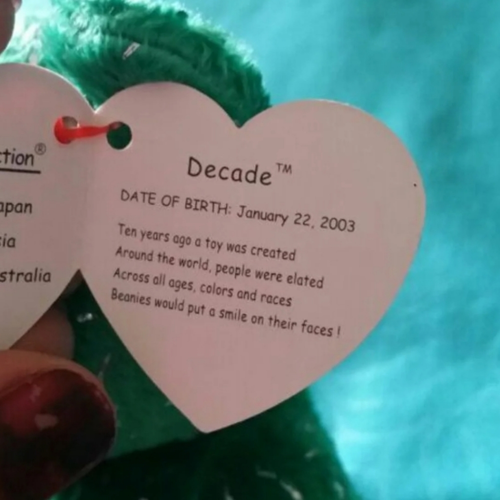 Decade Bear Beanie Baby - Picture 3 of 3